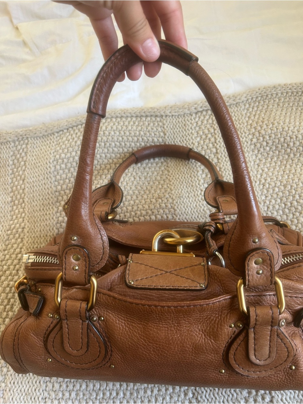 Chloe Brown Leather Paddington Satchel with Gold Hardware - Picture 9 of 13